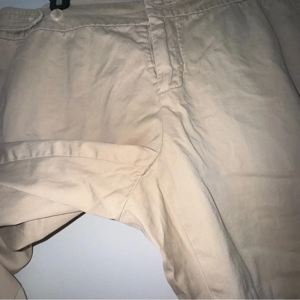 Banana Republic Khaki Cotton Pants Women’s Size 14 Straight‎ Leg Casual Trousers